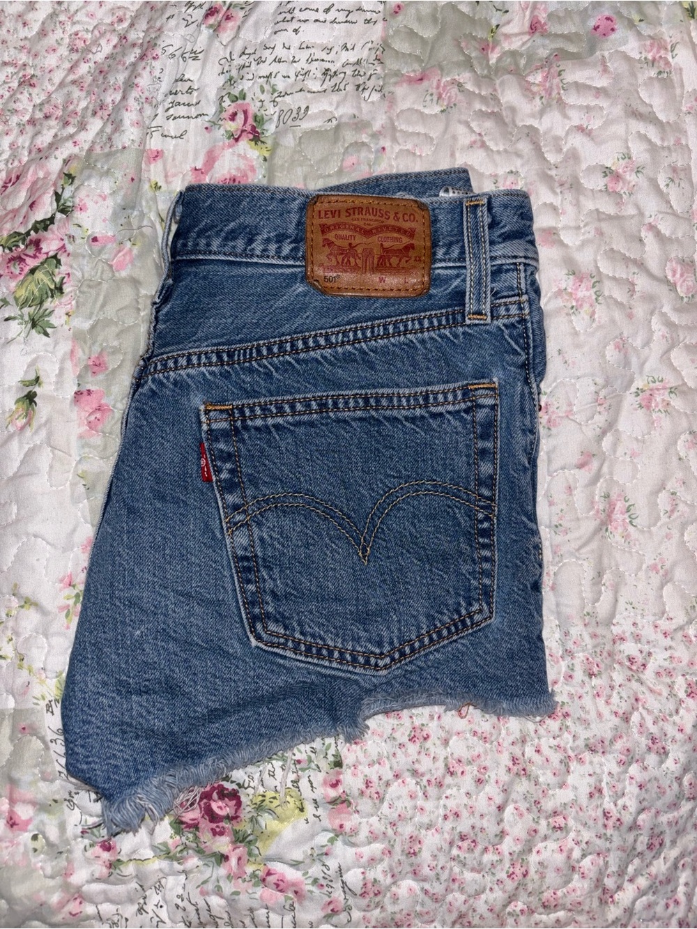 Levi's Blue Denim High-Waisted Shorts